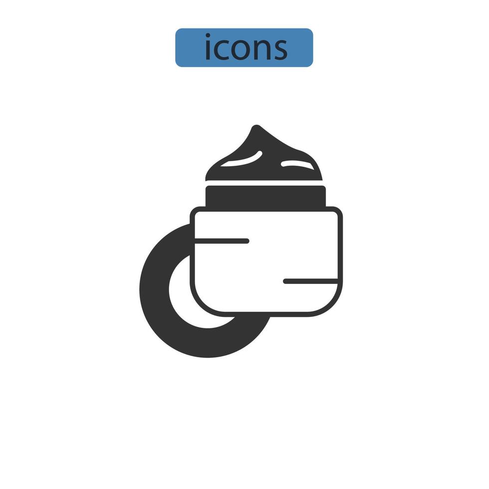 ícones de mousturizer facial símbolo elementos vetoriais para web infográfico vetor