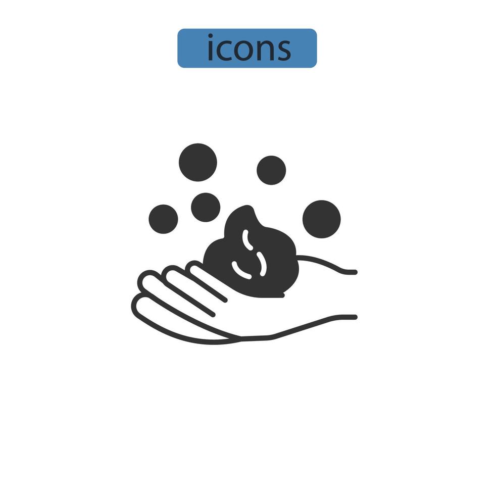 ícones de lavagem à mão símbolo elementos vetoriais para web infográfico vetor