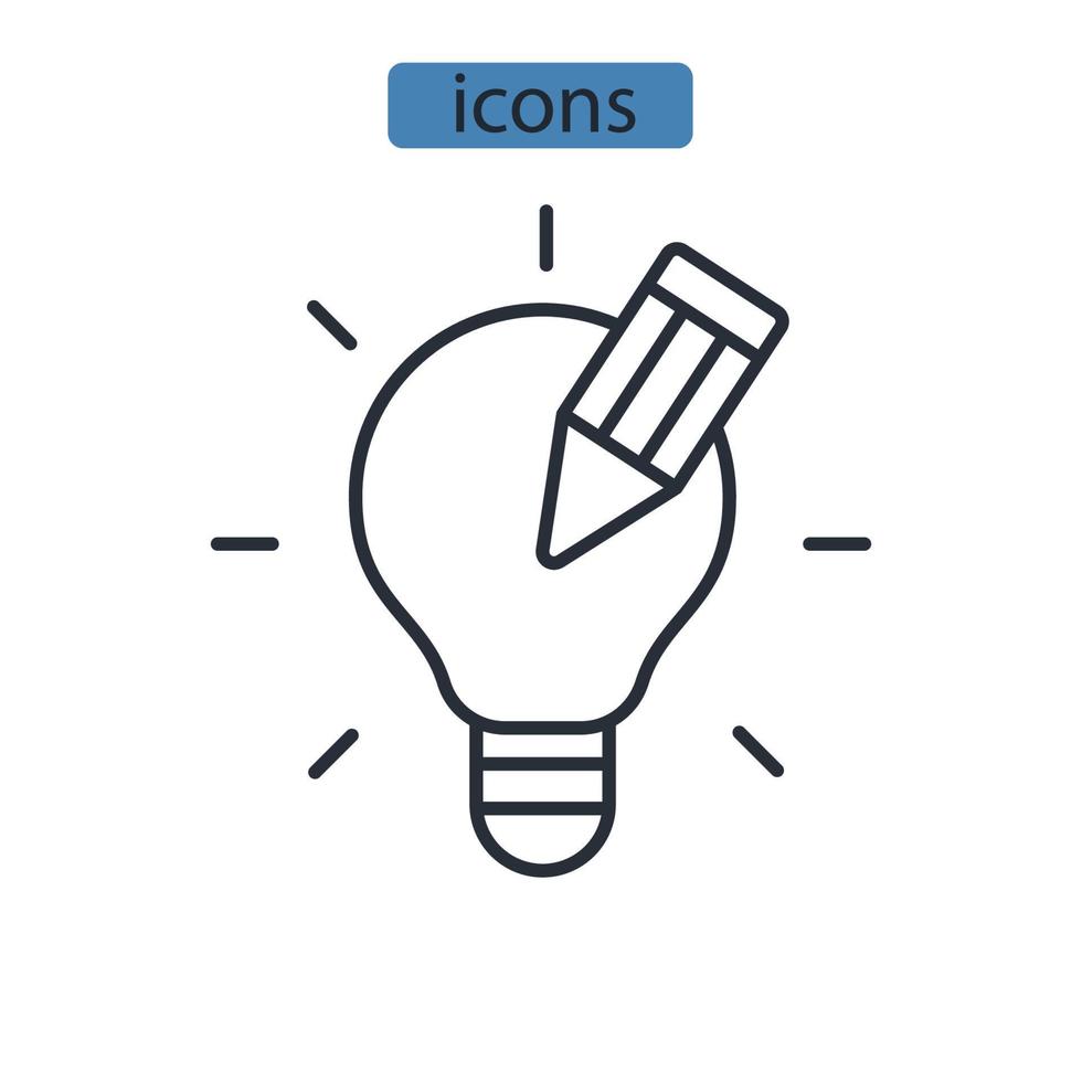 ícones de imaginação simbolizam elementos vetoriais para infográfico web vetor