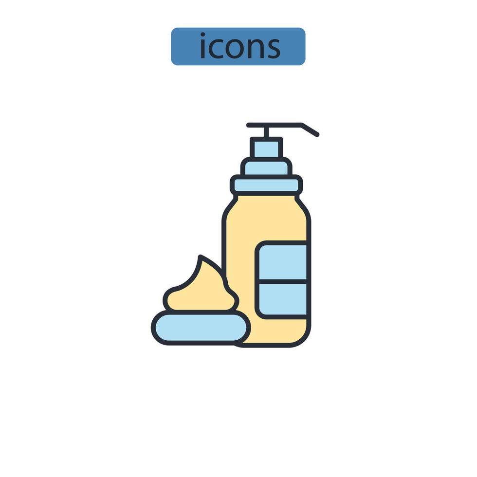 ícones de creme de barbear símbolo elementos vetoriais para web infográfico vetor