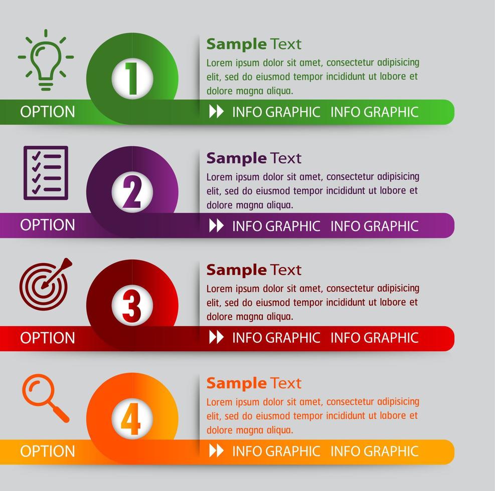 infográfico colorido de 4 etapas vetor