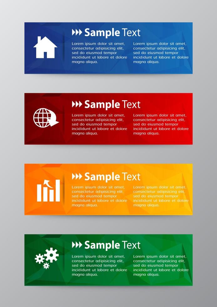 infográfico colorido de 4 etapas vetor