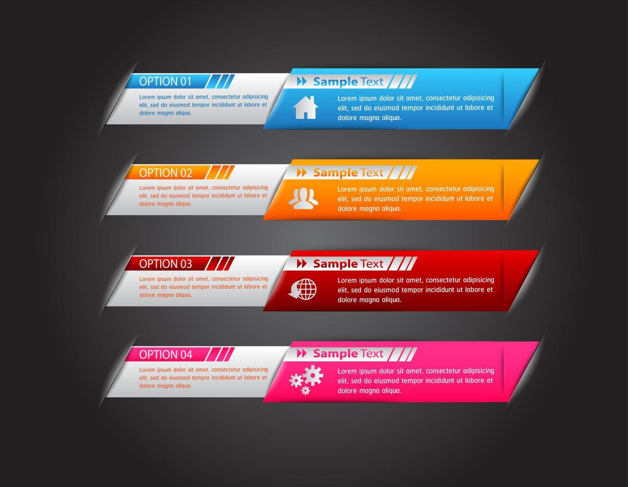 infográfico colorido de 4 etapas vetor