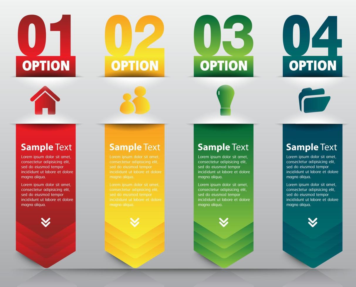 infográfico colorido de 4 etapas vetor