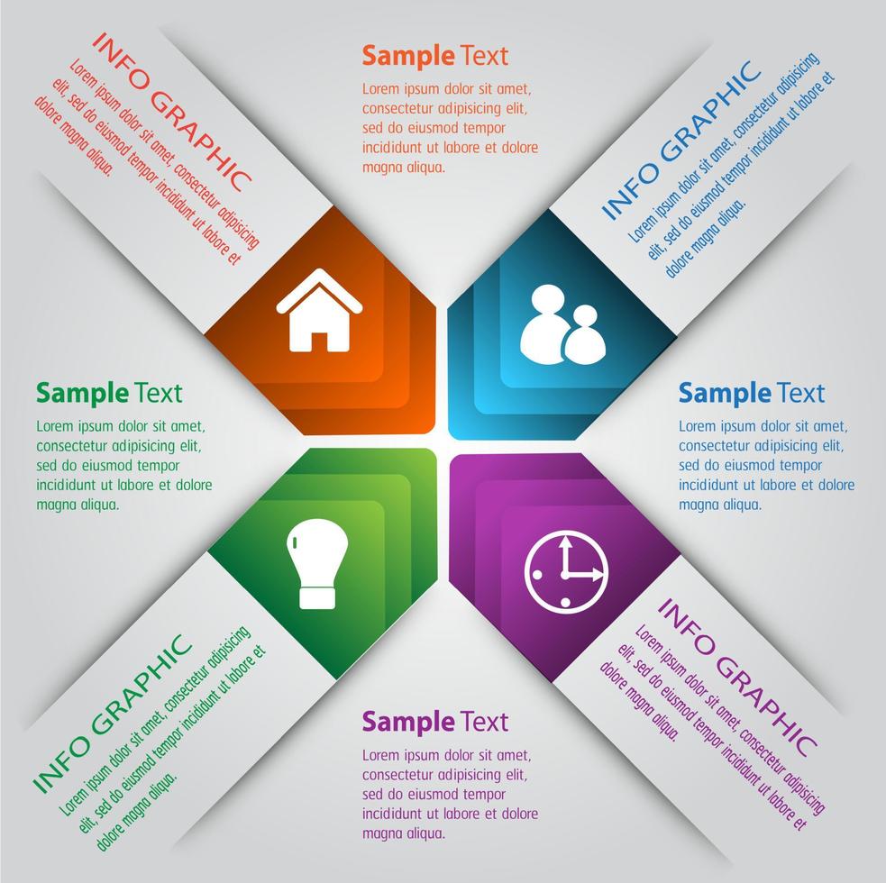 infográfico colorido de 4 etapas vetor