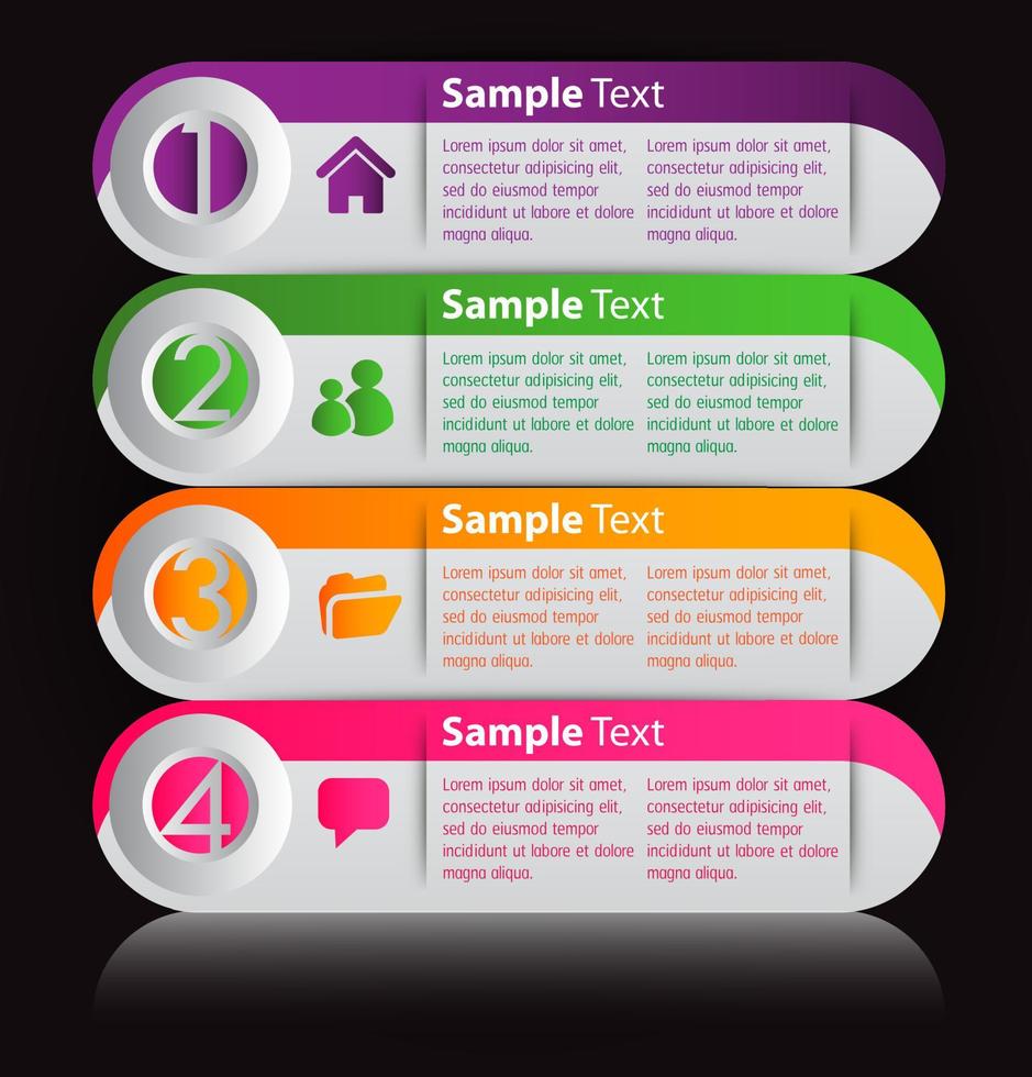 infográfico colorido de 4 etapas vetor