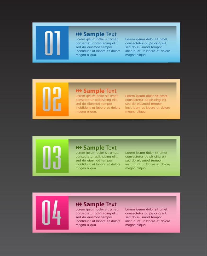 infográfico colorido de 4 etapas vetor