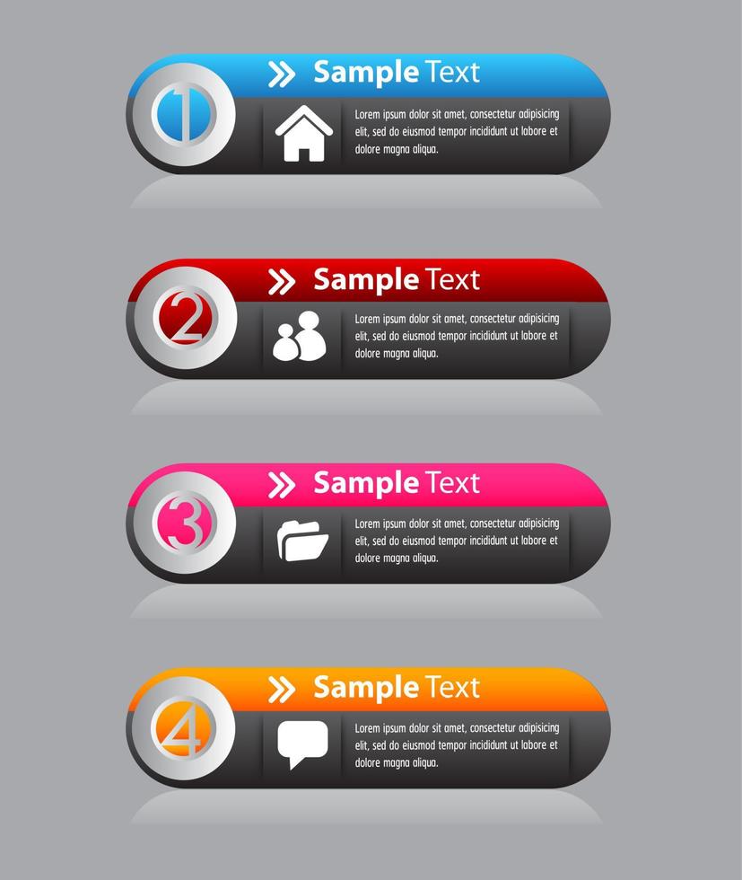 infográfico colorido de 4 etapas vetor