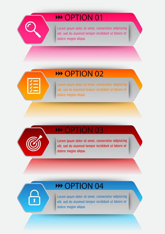 infográfico colorido de 4 etapas vetor