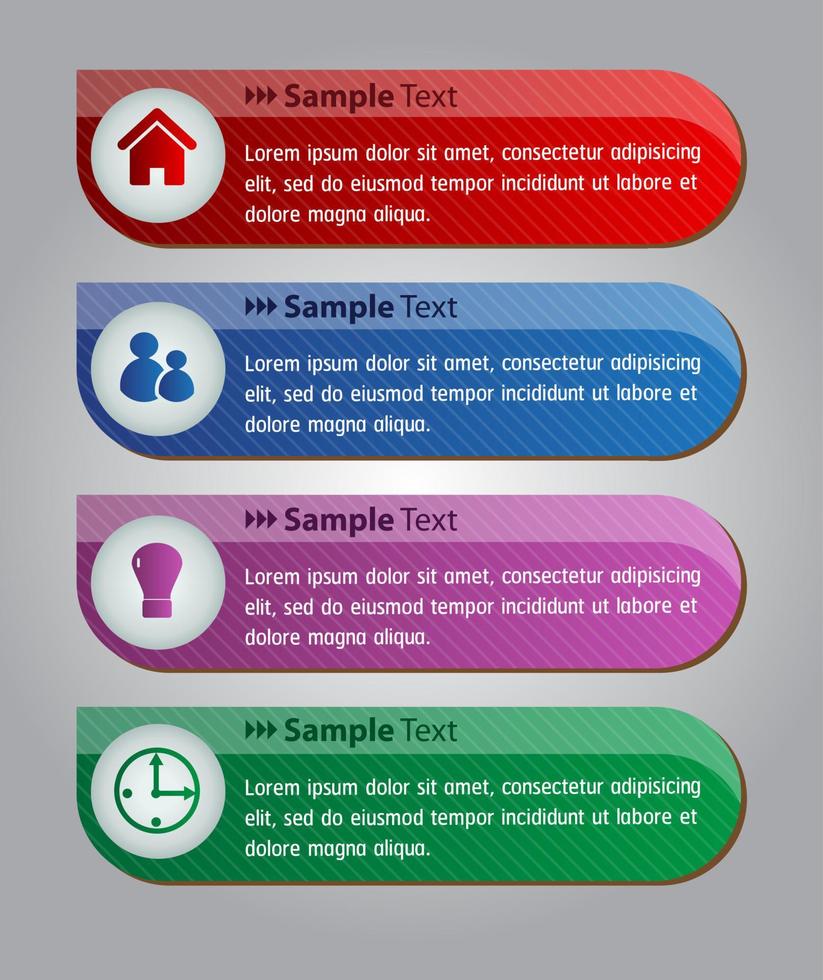 infográfico colorido de 4 etapas vetor