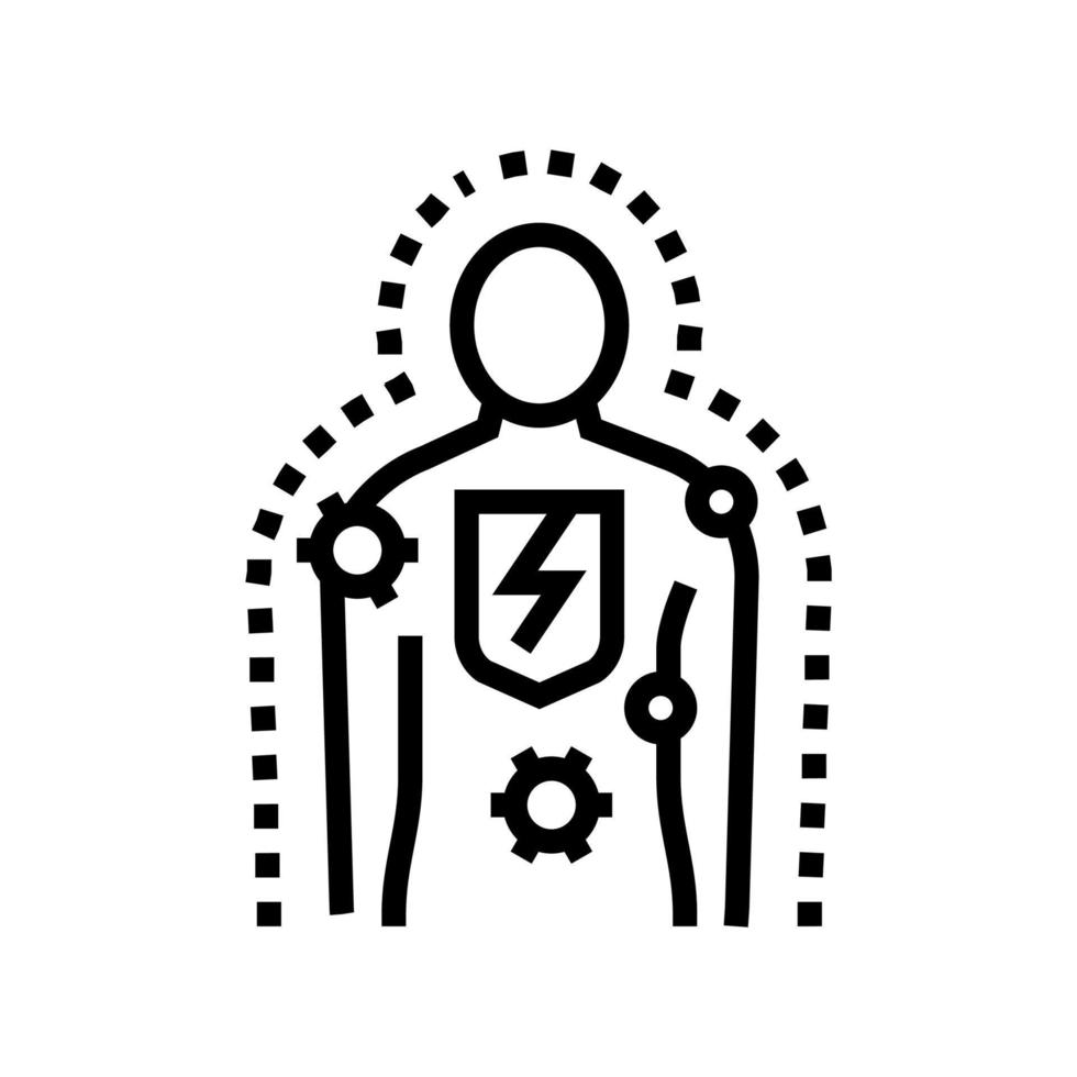 ilustração vetorial de ícone de linha humana de imunodeficiências vetor