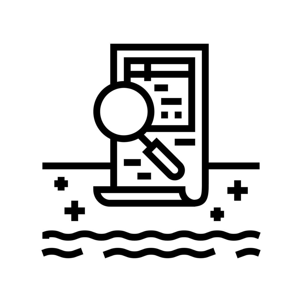 ilustração em vetor ícone de linha de serviços de inspeção de piscina