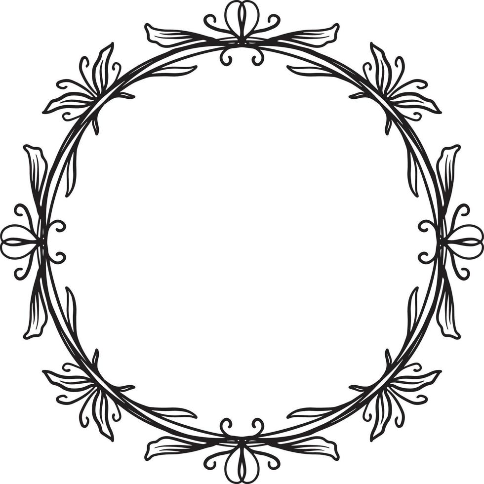 quadro botânico de monograma de grinalda floral vetor