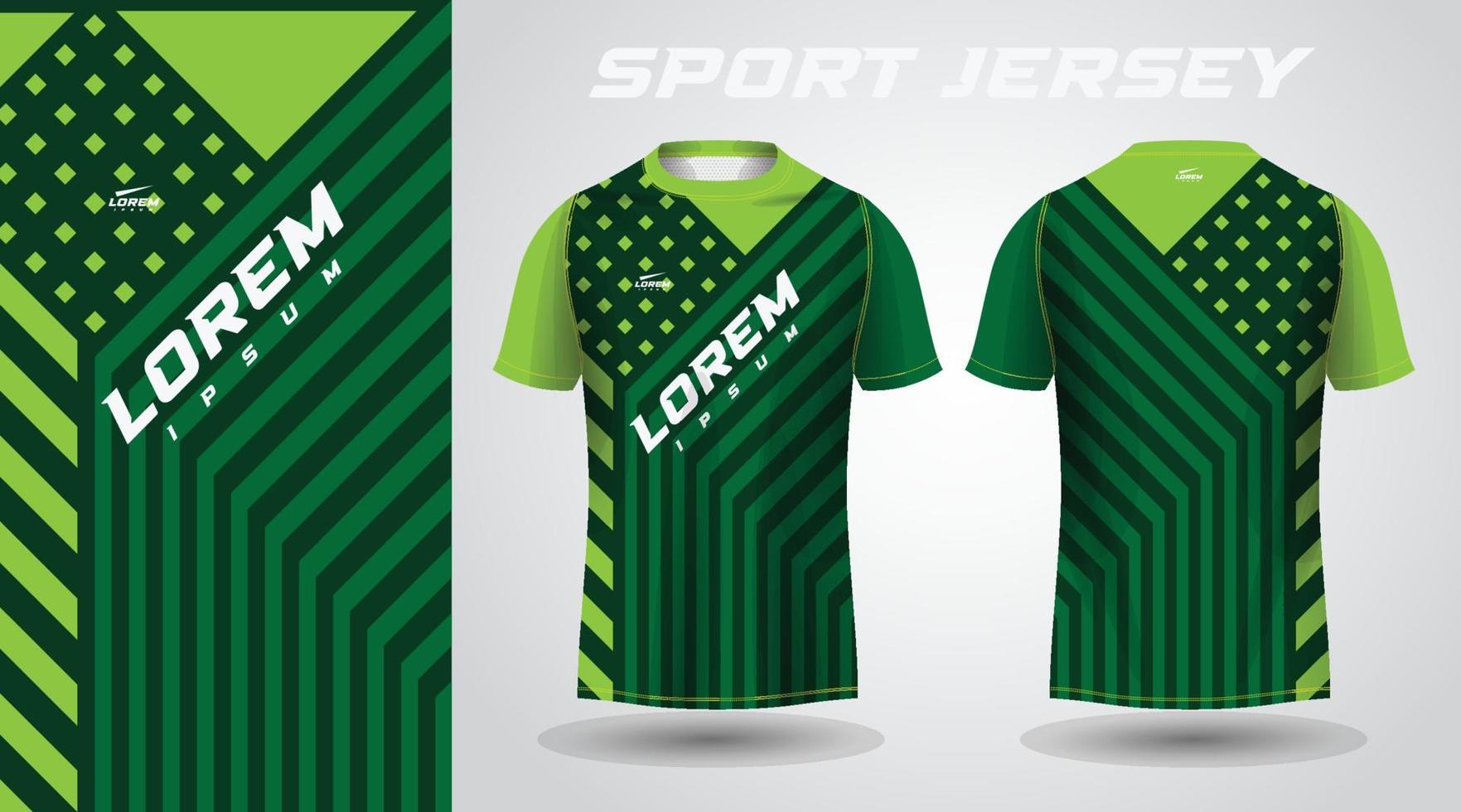 design de camisa esportiva de camisa verde vetor