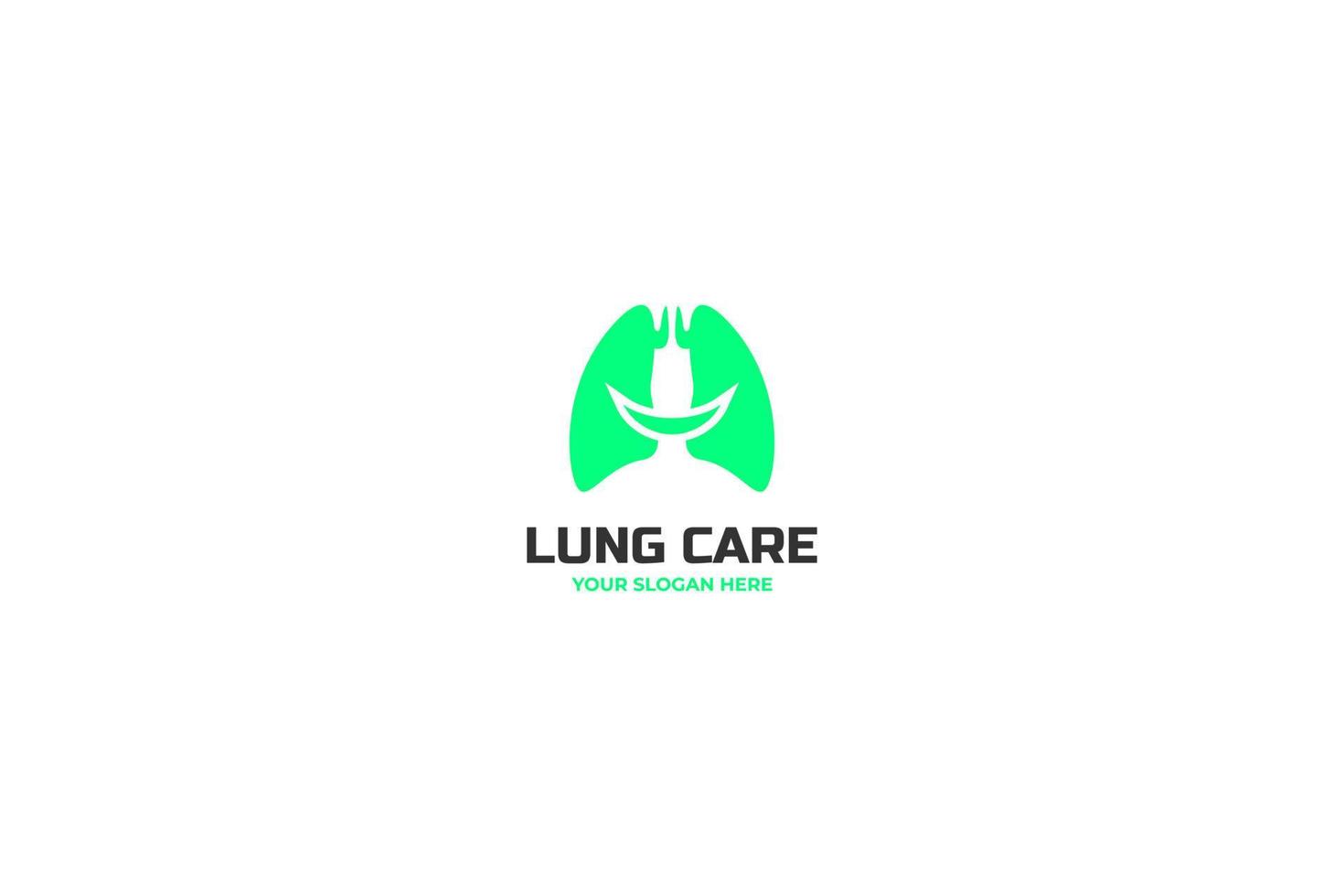 ilustração plana ideia de modelo de design de logotipo de pulmões humanos saudáveis vetor