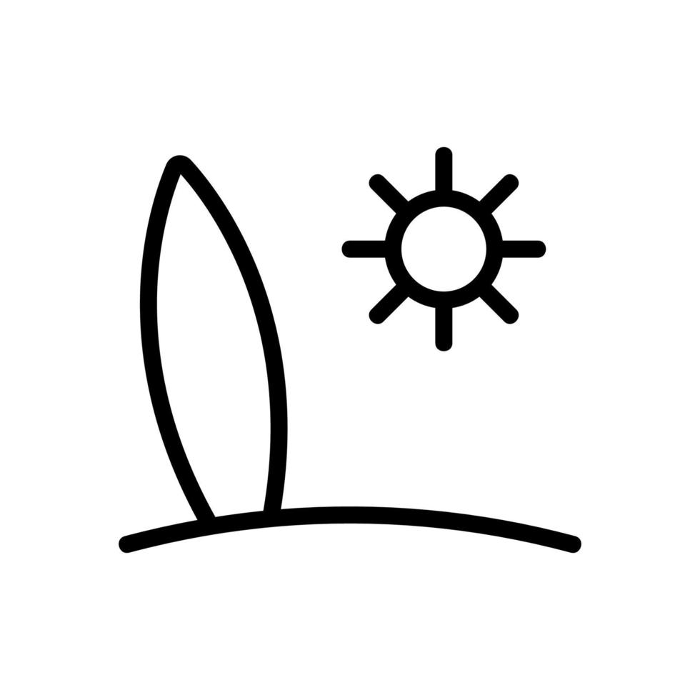 vetor de ícone de praia do mar prancha de surf. ilustração de símbolo de contorno isolado