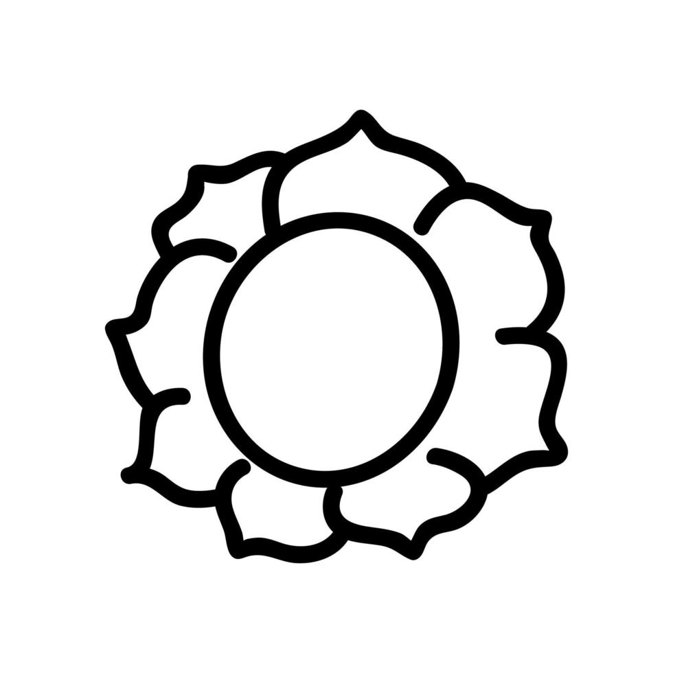 ilustração de contorno de vetor de ícone de planta de flor de girassol