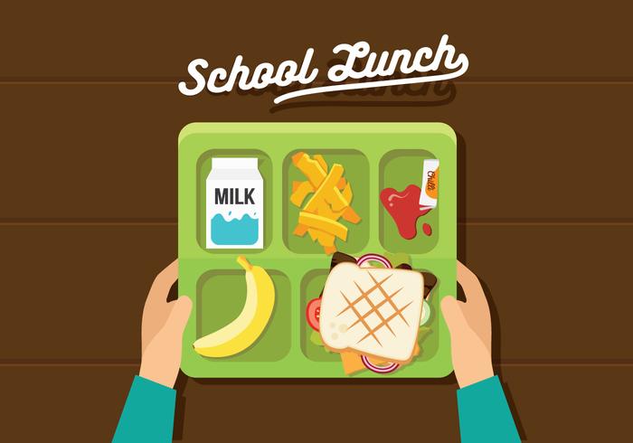 Almoço escolar vetorial vetor