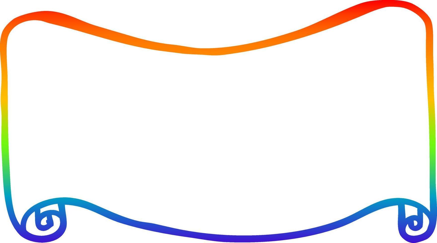 banner de desenho de linha de gradiente de arco-íris vetor