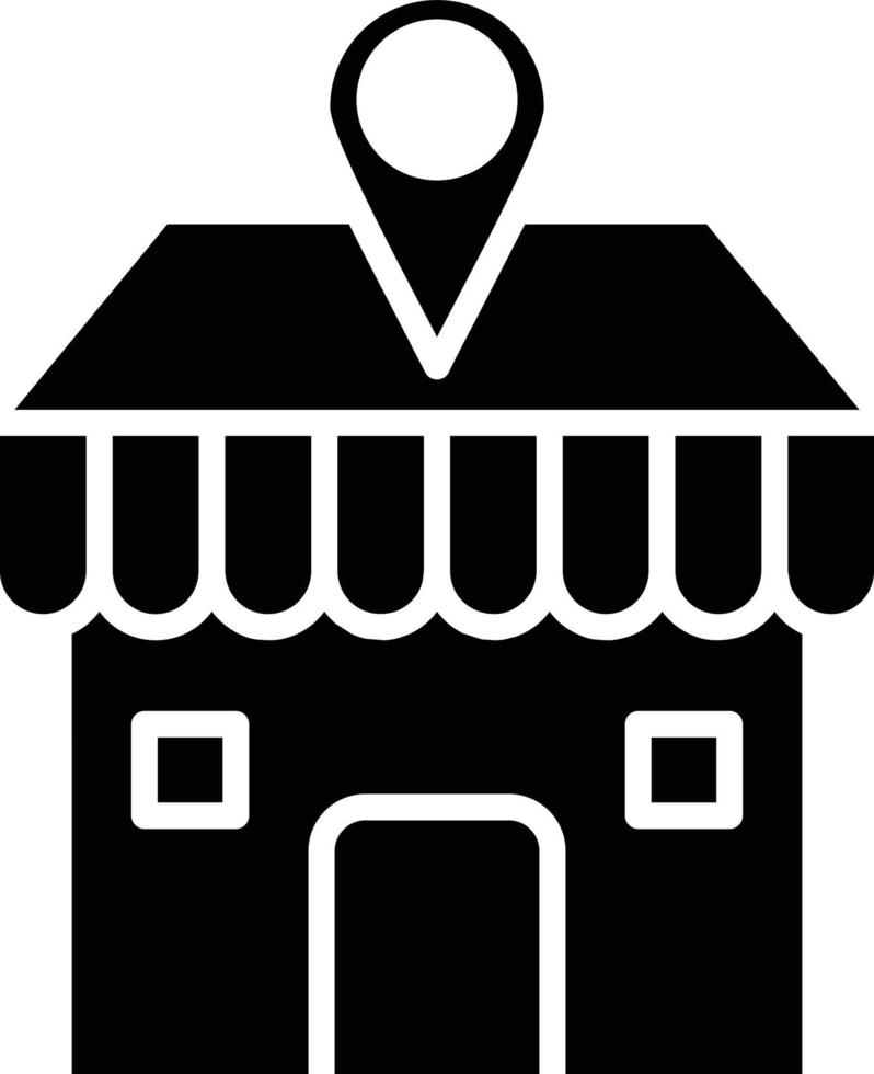 ícone de glifo de localização da loja vetor