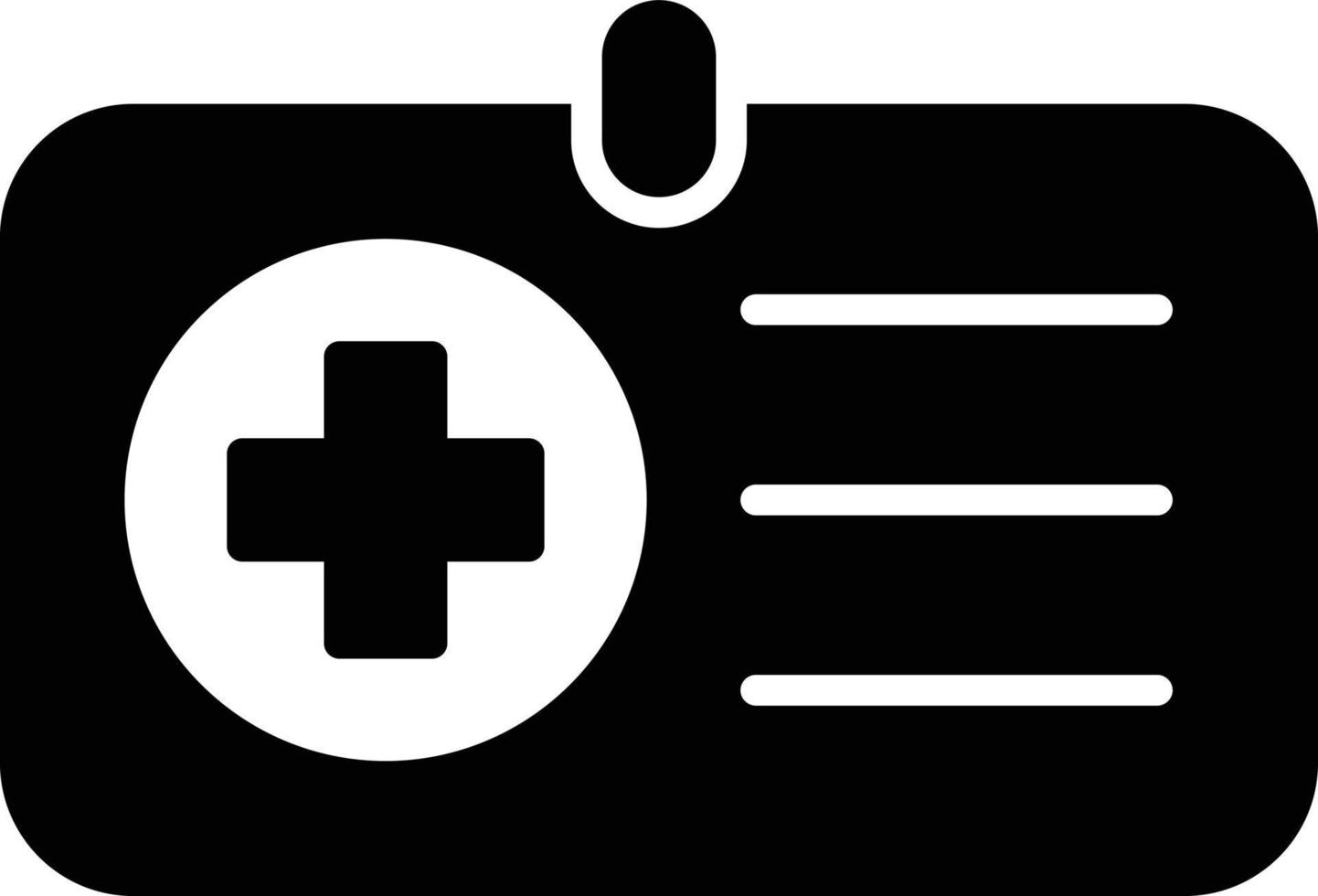 ícone de glifo de identificação médica vetor