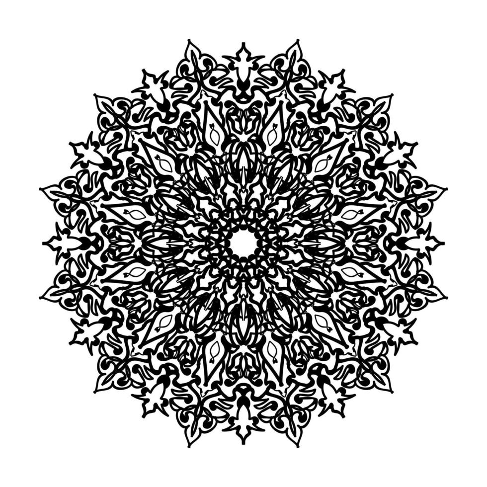 moldura desenhada à mão com mandala. decoração em ornamentos étnicos orientais doodle. vetor