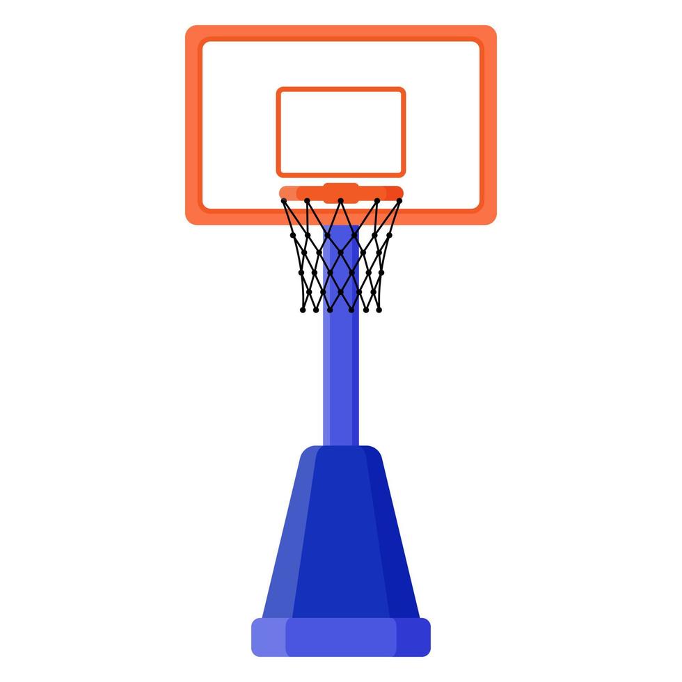 escudo de basquete, cesta, aro e rede. Equipamento esportivo de basquete 3x3. jogos de verão. vetor