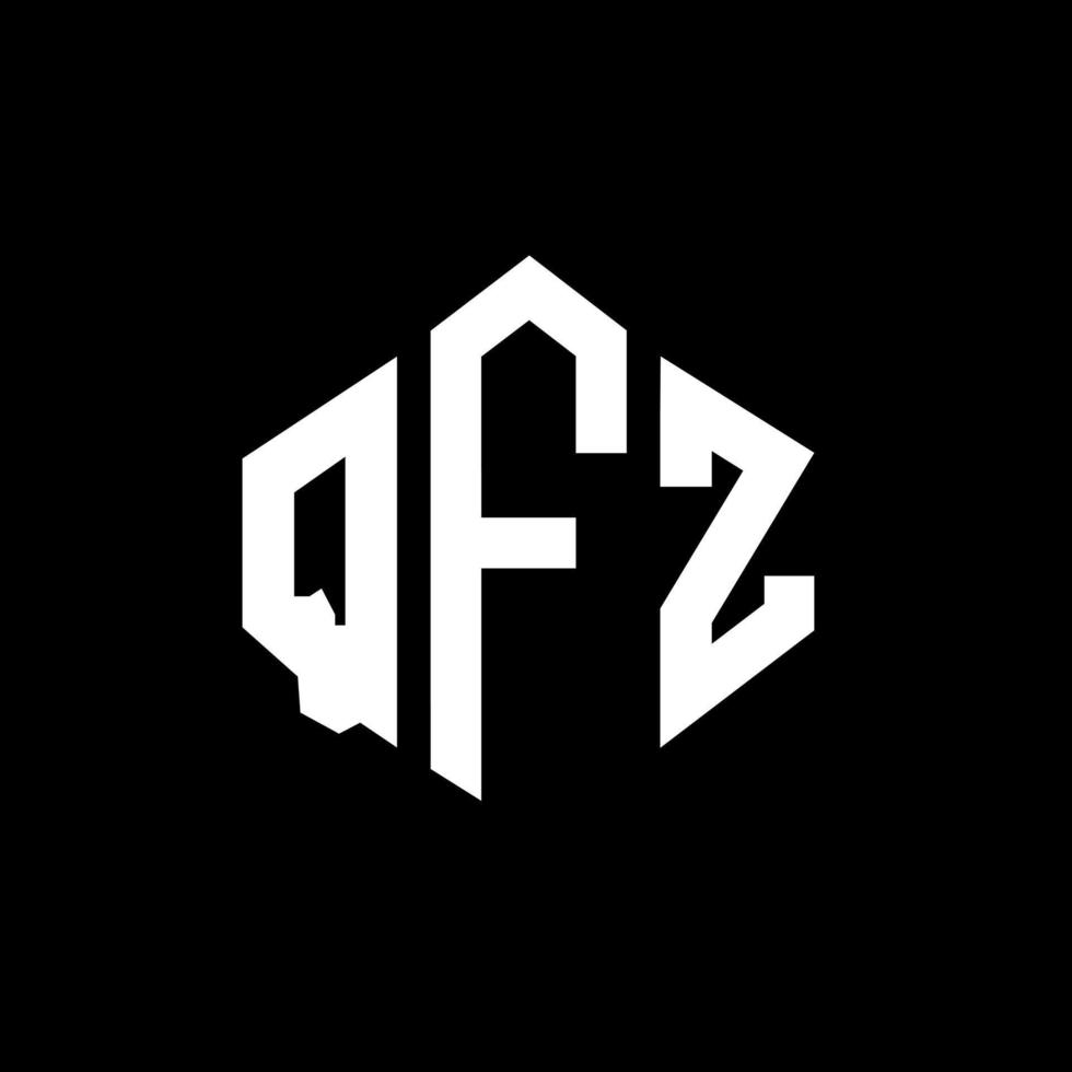 design de logotipo de letra qfz com forma de polígono. qfz polígono e design de logotipo em forma de cubo. qfz hexagon vector logo template cores brancas e pretas. monograma qfz, logotipo comercial e imobiliário.