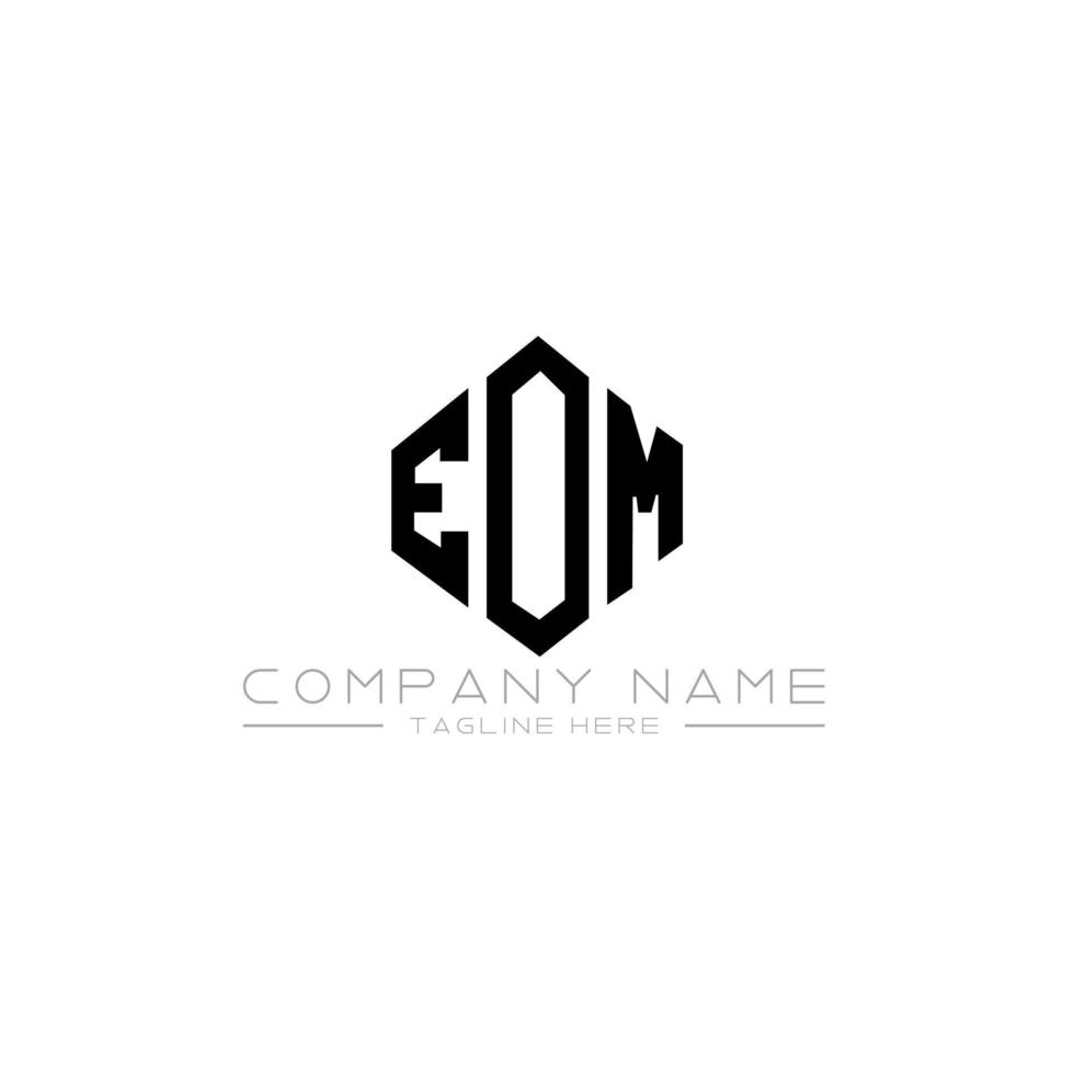 design de logotipo de carta eom com forma de polígono. eom polígono e design de logotipo em forma de cubo. eom hexágono modelo de logotipo de vetor cores brancas e pretas. eom monograma, logotipo de negócios e imóveis.