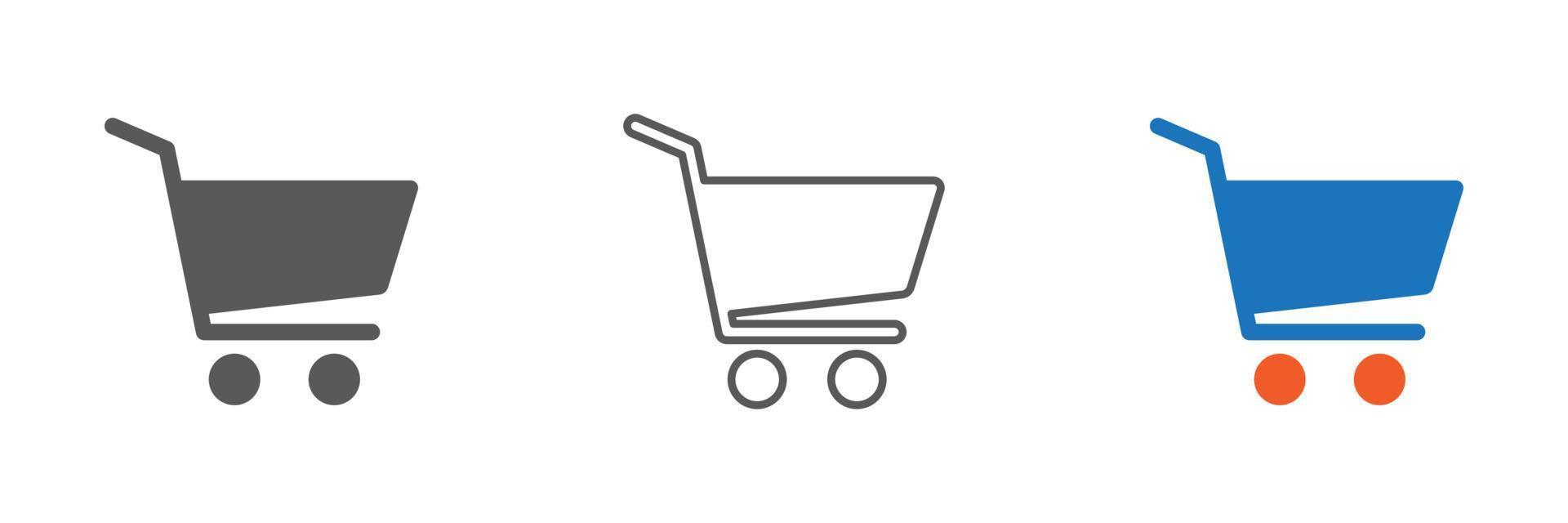 vetor de ícone de carrinho de compras. ilustração vetorial de ícone de carrinho