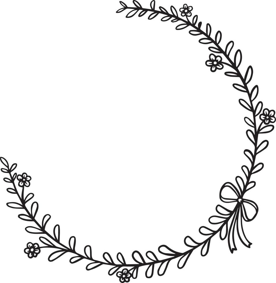 flor botanica doodle desenho floral vetor