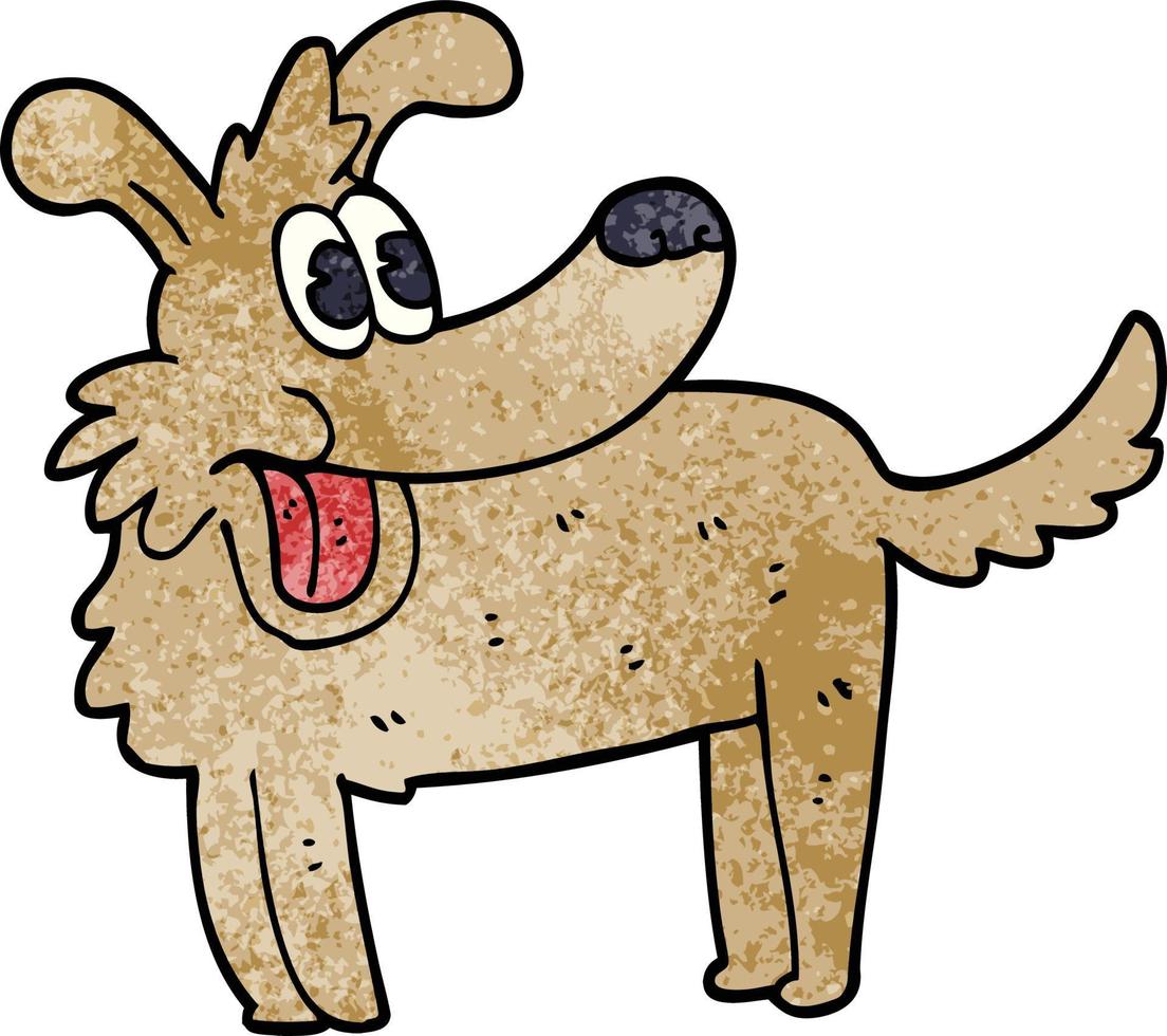 desenho animado doodle cachorro feliz vetor