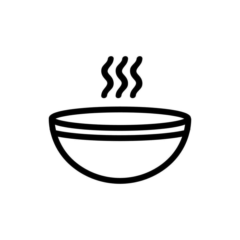 vetor de ícone de sopa de peixe. ilustração de símbolo de contorno isolado