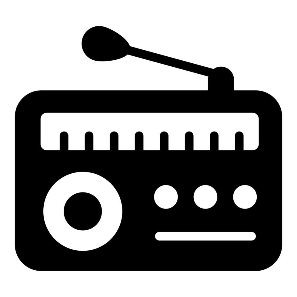 estilo de glifo de ícone de vetor de rádio para web e dispositivos móveis.