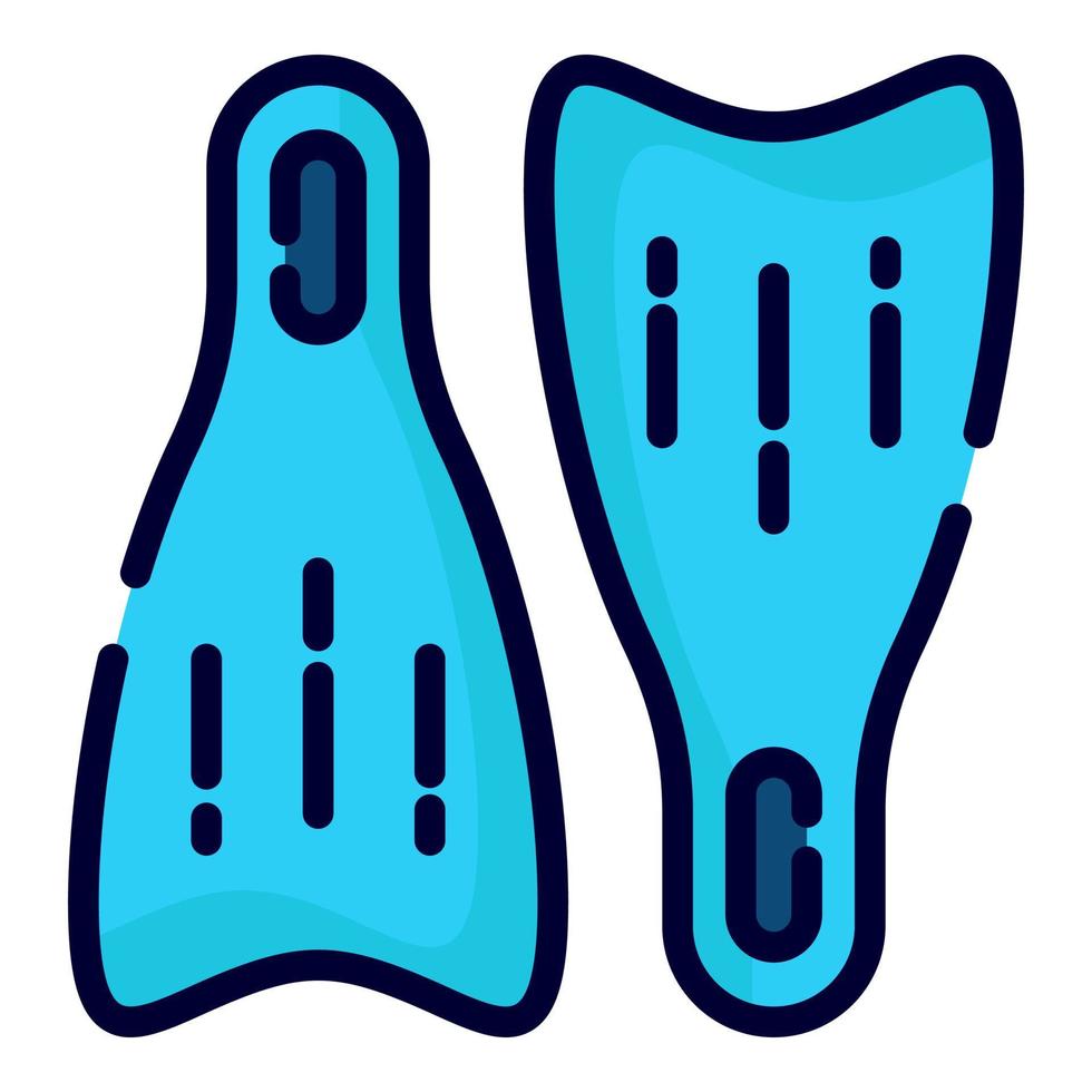 ícone de vetor de nadadeira nadando. estilo de contorno colorido para web e mobile.