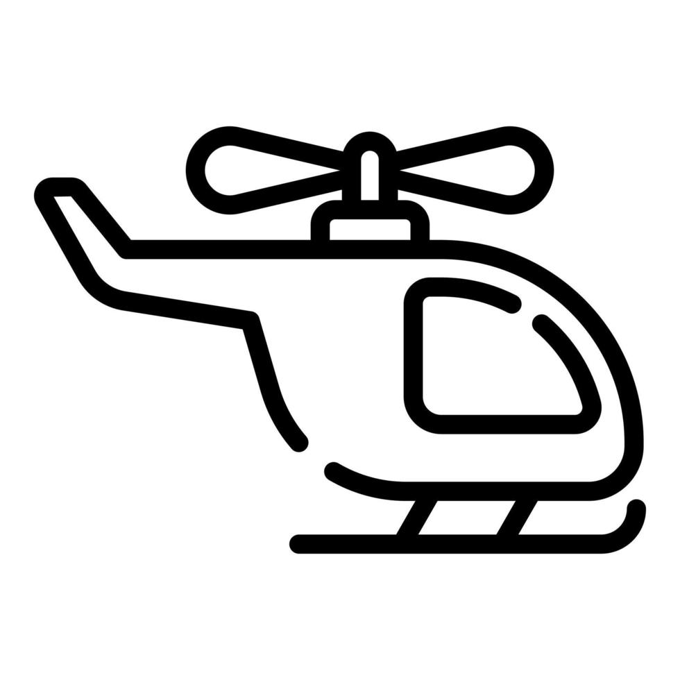 estilo de linha fina de ícone de vetor de helicóptero para web e dispositivos móveis.