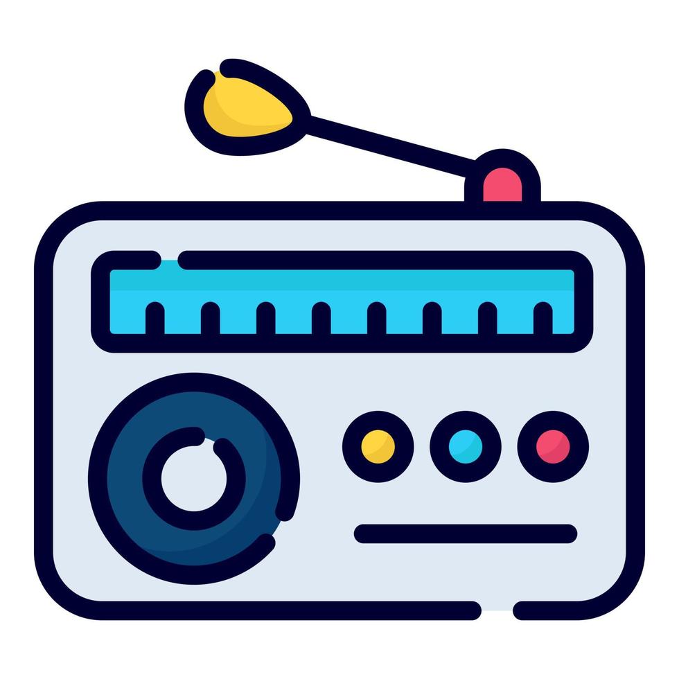 ícone de vetor de rádio. estilo de contorno colorido para web e mobile.