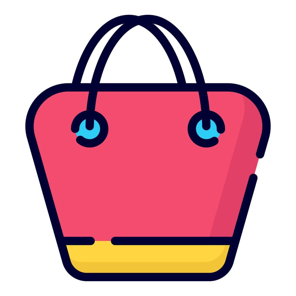 ícone de vetor de bolsa de mão. estilo de contorno colorido para web e mobile.