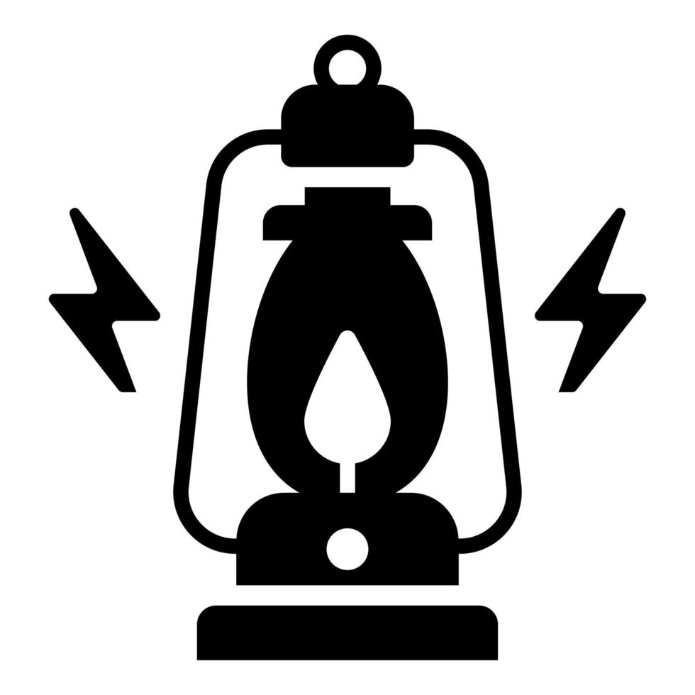 estilo de glifo de ícone de vetor lanterna para web e dispositivos móveis.