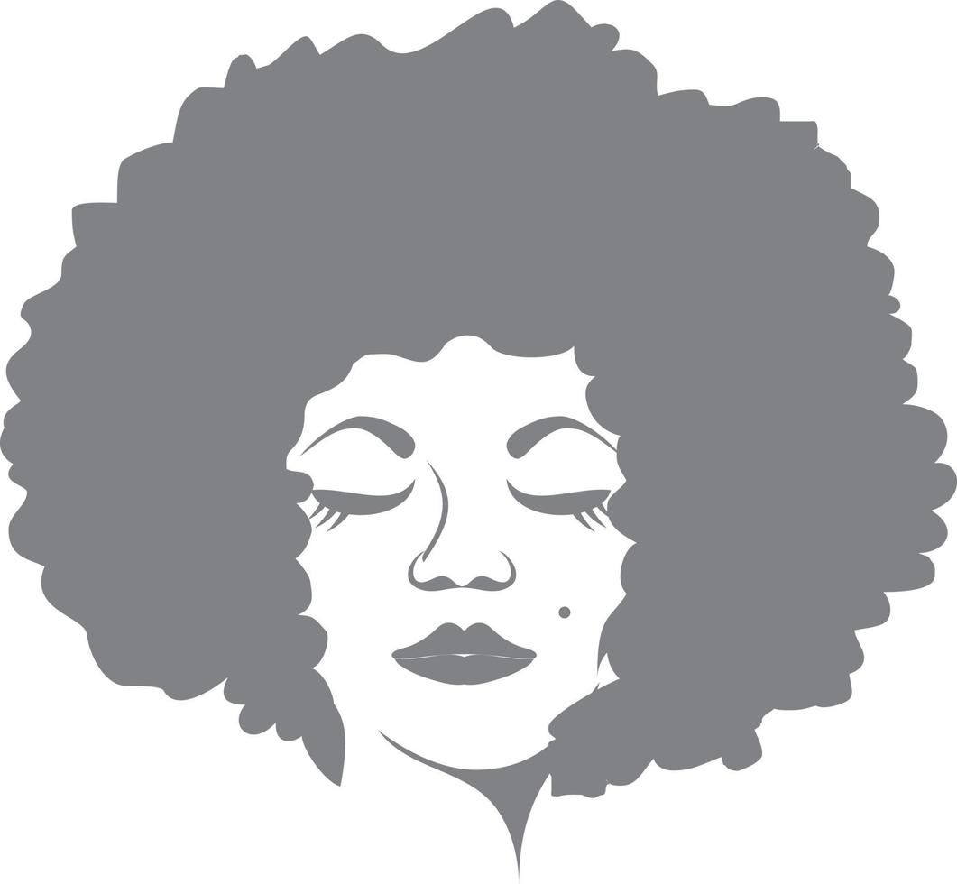 design de ilustração de rosto de mulheres afro vetor