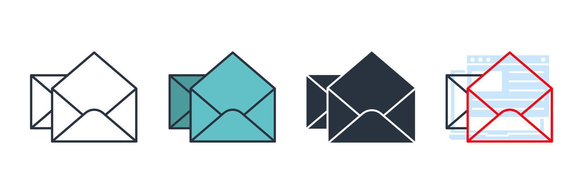ilustração em vetor e-mail ícone logotipo. modelo de símbolo de serviços de correio de envelope para coleção de design gráfico e web