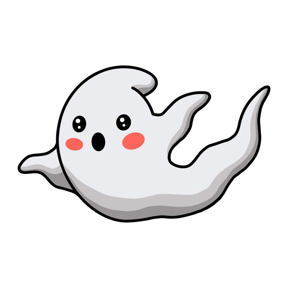 fantasma branco dos desenhos animados de halloween isolado no fundo branco.  fantasma assustador fantasma branco de halloween. fantasma com uma cara  assustadora. 11049500 Vetor no Vecteezy