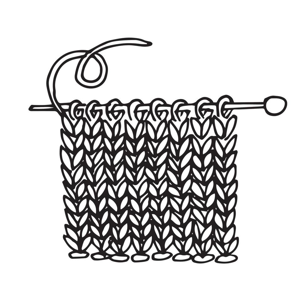 ilustração de um desenho doodle simples. tricô. desenho de mão única, ícone de tricô, casa aconchegante, hobby, bordado. vetor