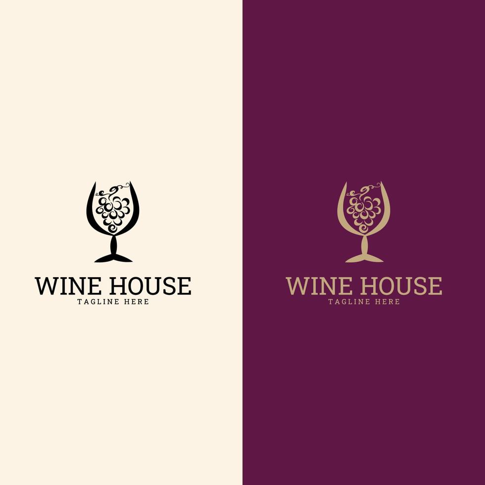 modelo de design de logotipo de vinho. ícone de vetor para o menu do restaurante.