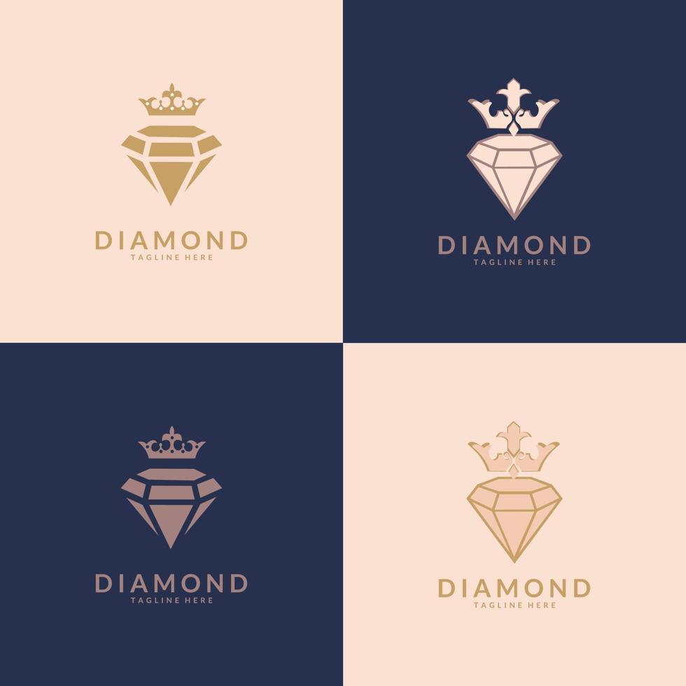 modelo de vetor de design de logotipo de joias de diamante. símbolos para cosméticos, joias, produtos de beleza