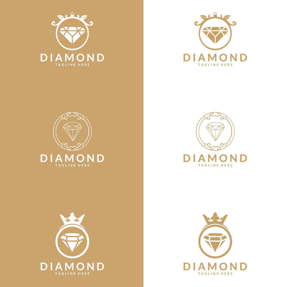 modelo de vetor de design de logotipo de joias de diamante. símbolos para cosméticos, joias, produtos de beleza