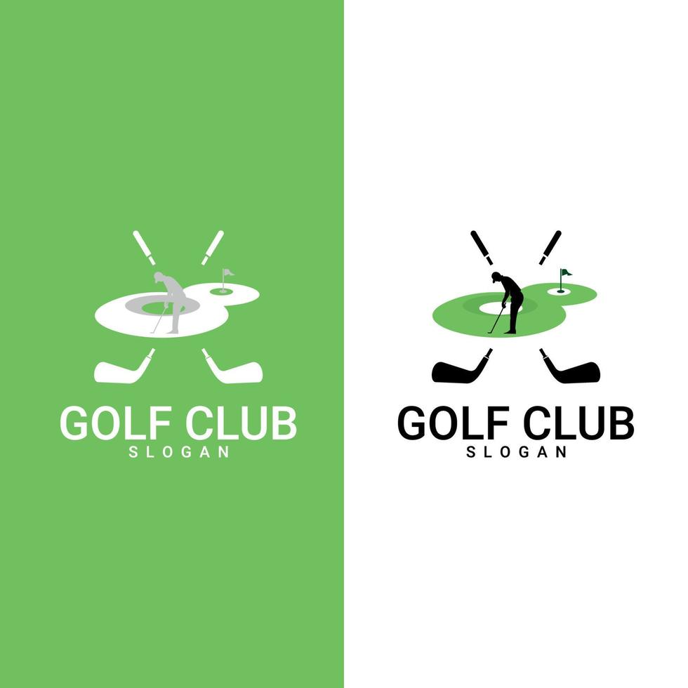 logotipos, rótulos e emblemas de clubes de golfe. adequado para logotipo da empresa, impressão, digital, ícone, aplicativos e outros fins de material de marketing. conjunto de logotipo de golfe. vetor