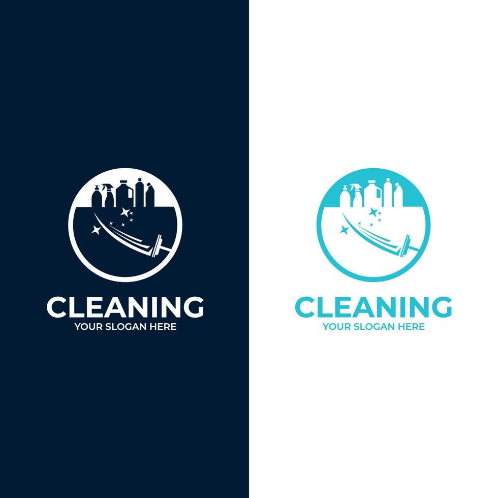 limpando o vetor de ícone do logotipo do serviço limpo. coleção de estilo de logotipo de limpeza