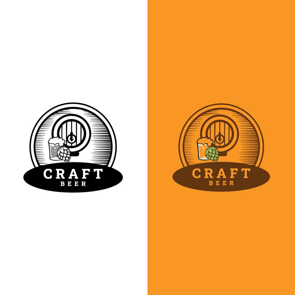 logotipo de cerveja artesanal. modelo de sinais de negócios de cerveja, logotipo, conceito de identidade de cervejaria. álcool, festival, premium vetor