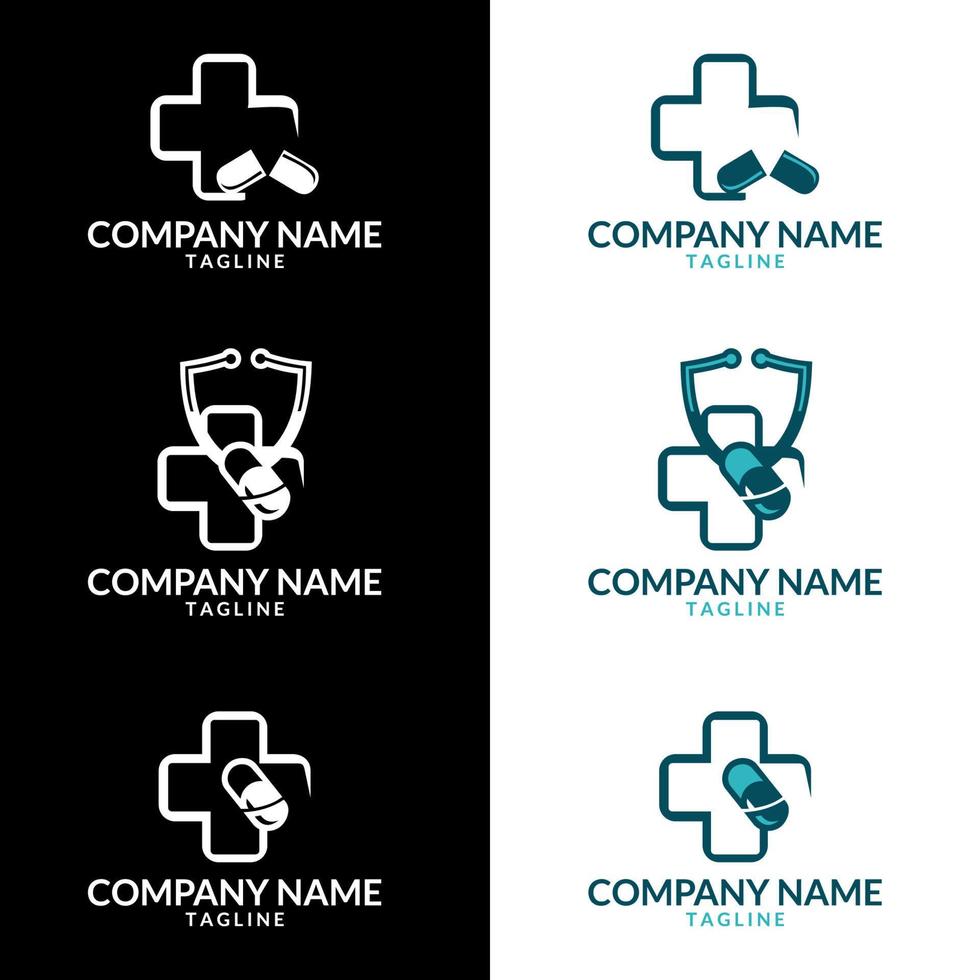 modelo de design de logotipo de farmácia médica. design de ilustração da clínica de logotipo de negócios. vetor